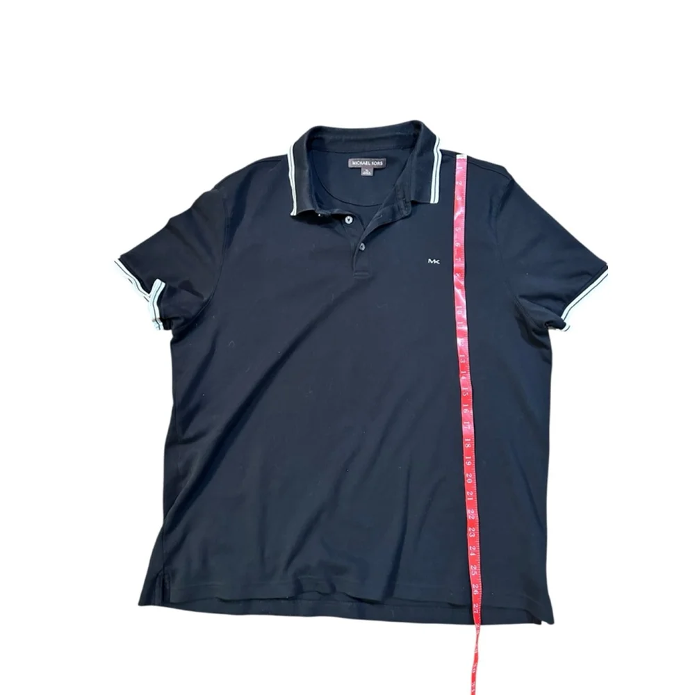 Men's Michael Kors Black & White Polo Shirt XL - Picture 4 of 7